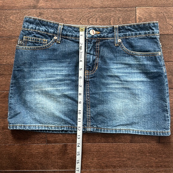 Bebe Y2K Tulip Pocket Denim Mini Skirt Vintage S - Picture 6 of 9